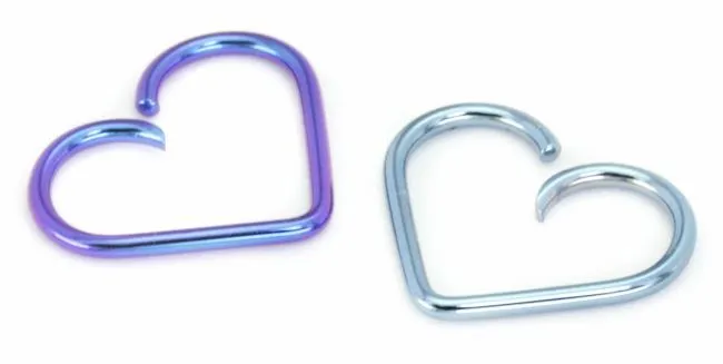 Anal Painful Pleasures 14g Niobium Unbreakable Heart 3 Sizes