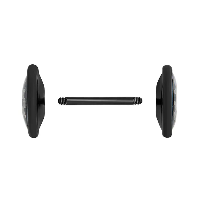 Anal Painful Pleasures CHECKERS on Black Fake Illusion Piercing Plug 16g thin post Price Per 1