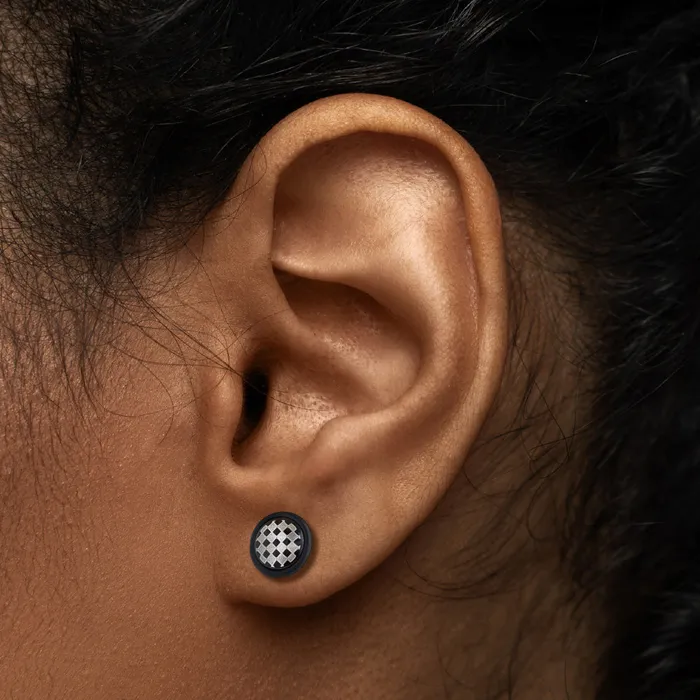 Anal Painful Pleasures CHECKERS on Black Fake Illusion Piercing Plug 16g thin post Price Per 1