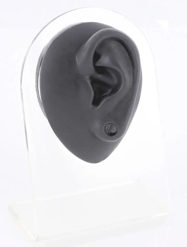 Anal Silicone Left Ear Plug Display Black Body Bit Version 1 Painful Pleasures