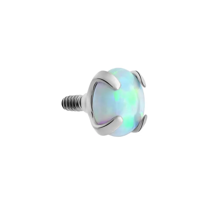 Anal Tilum 18g16g Internally Threaded Square ProngSet 35mm Round Opal Top Price Per 1 Tilum