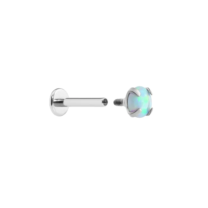 Anal Tilum 18g16g Internally Threaded Square ProngSet 35mm Round Opal Top Price Per 1 Tilum