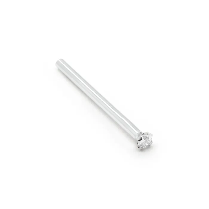 Anal Tilum Tilum 18g White Gold ProngSet Jeweled Fishtail Nose Jewelry Price Per 1