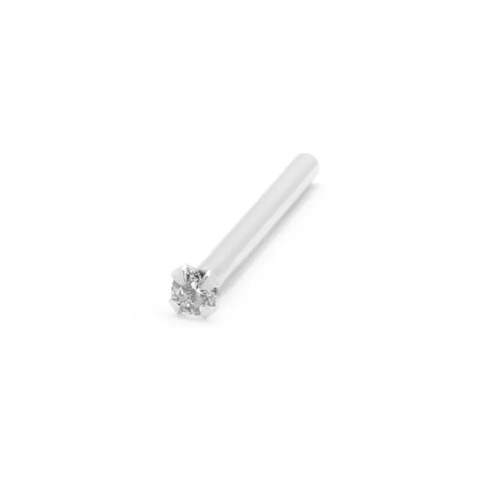 Anal Tilum Tilum 18g White Gold ProngSet Jeweled Fishtail Nose Jewelry Price Per 1