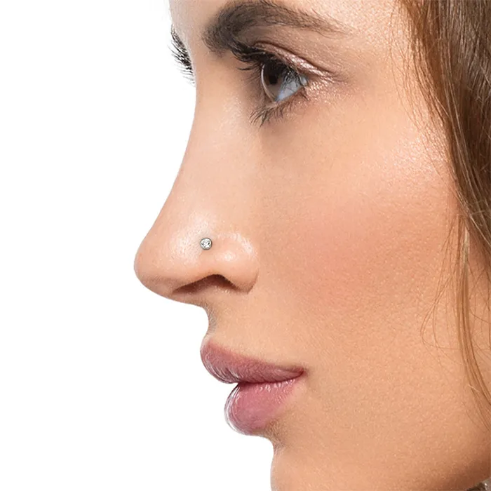 Anal Tilum Tilum 20g Titanium Nostril Screw w Martini BezelSet Jewel Price Per 1