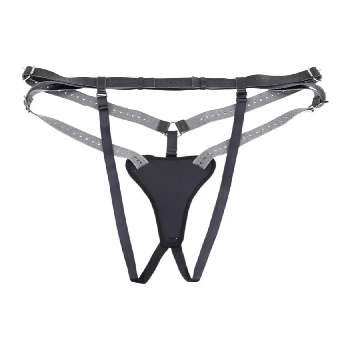 Aurora High Waisted Adjustable Vegan Black Leather Strap on Harness Sportsheets Female Sex Toys