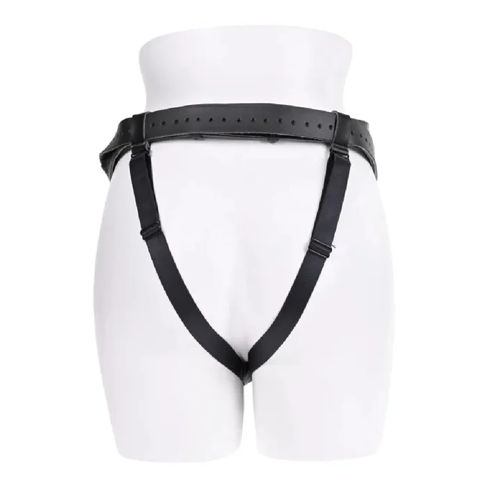 Aurora High Waisted Adjustable Vegan Black Leather Strap on Harness Sportsheets Female Sex Toys