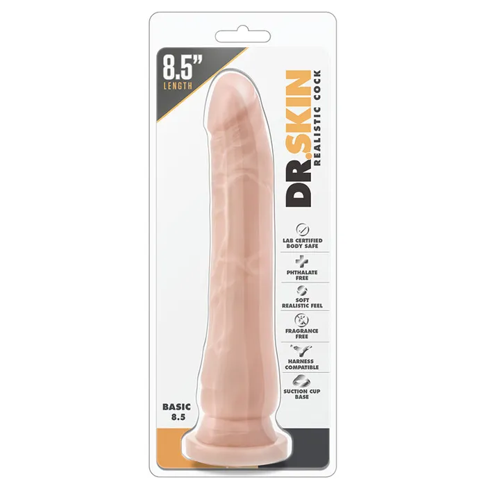 Basic 85 Inch Dildo Dong Suction Cup Beige Harness Compatible Blush Novelties Dildos