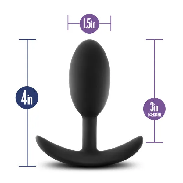 Blush Anal Luxe Medium Wearable Silicone Vibra Slim Plug Black