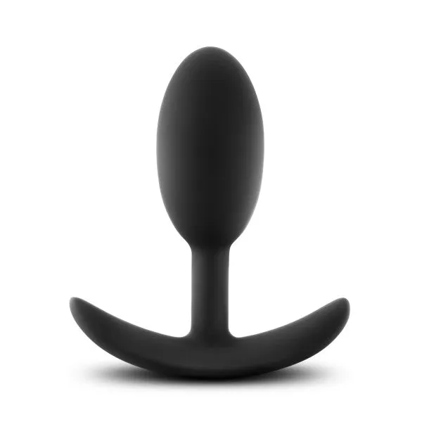Blush Anal Luxe Medium Wearable Silicone Vibra Slim Plug Black
