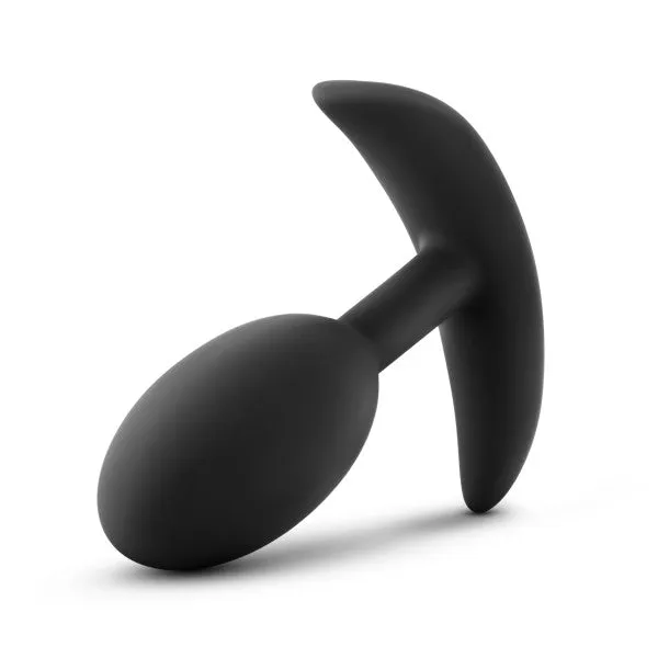 Blush Anal Luxe Medium Wearable Silicone Vibra Slim Plug Black