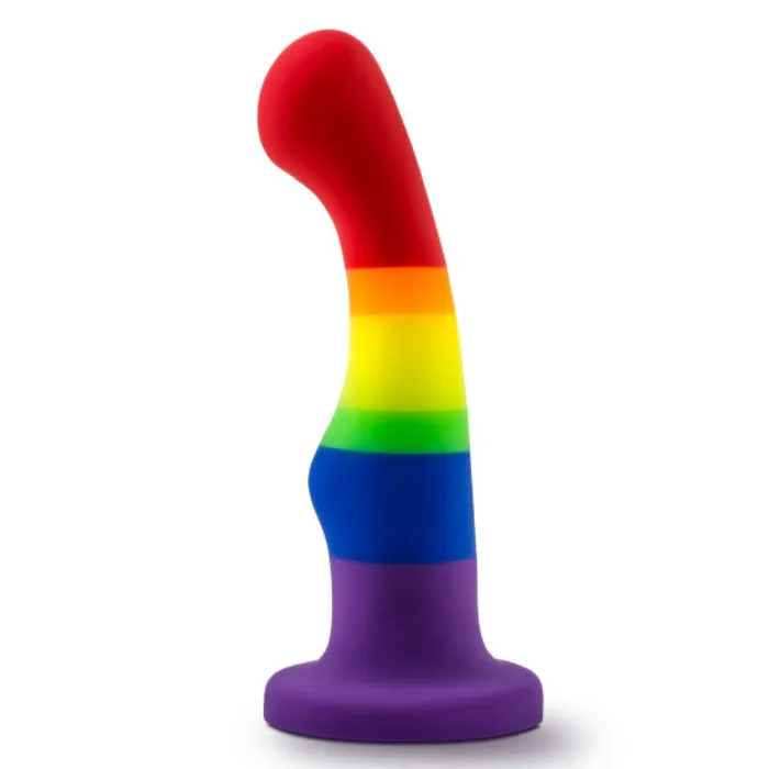 Blush Dildos Pride 6 Inch Rainbow Striped Silicone Suction Cup Dildo