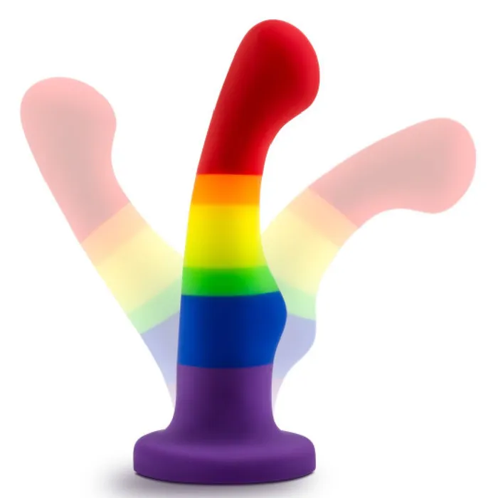 Blush Dildos Pride 6 Inch Rainbow Striped Silicone Suction Cup Dildo