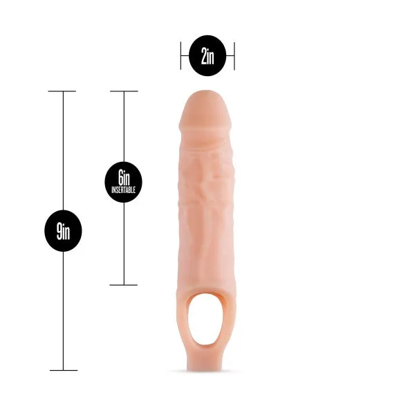 Blush Male Sex Toys Performance Plus 9 Inch Silicone Penis Extender with Ball Strap Vanilla
