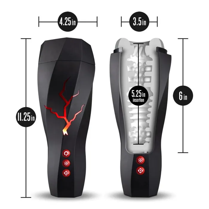 Blush Male Sex Toys Storm Sucking Moaning Vibrating Masturbator with Headphones