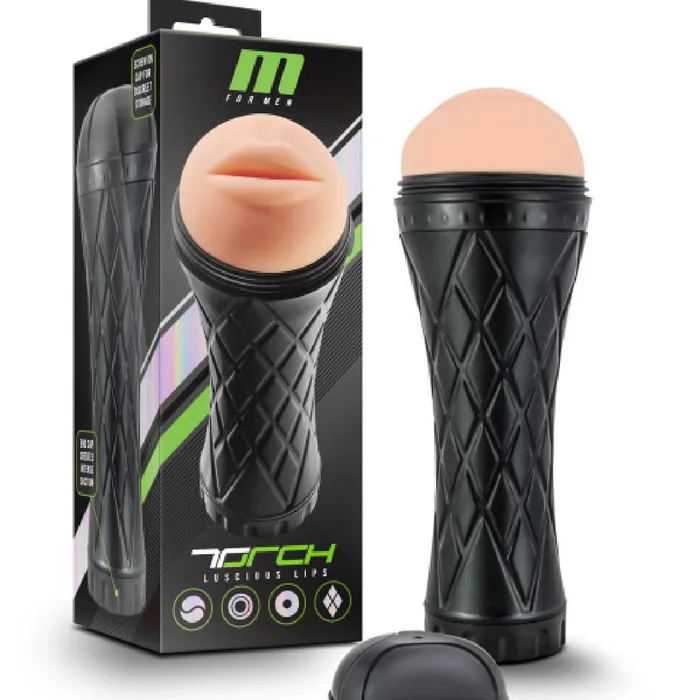 Blush Male Sex Toys The Torch Luscious Lips Stroker Vanilla