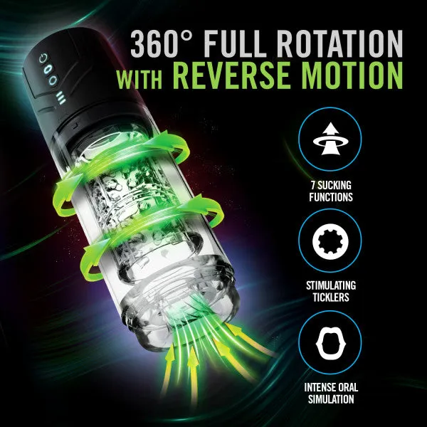 Blush Male Sex Toys Whirlwind Pro Rotating Sucking Automatic Stroker