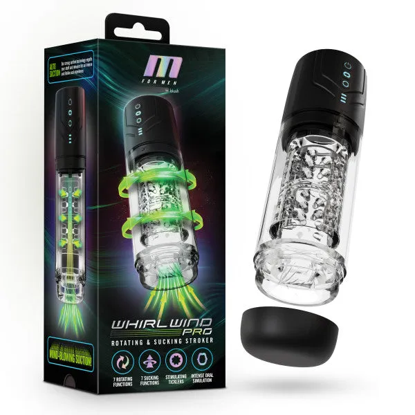 Blush Male Sex Toys Whirlwind Pro Rotating Sucking Automatic Stroker