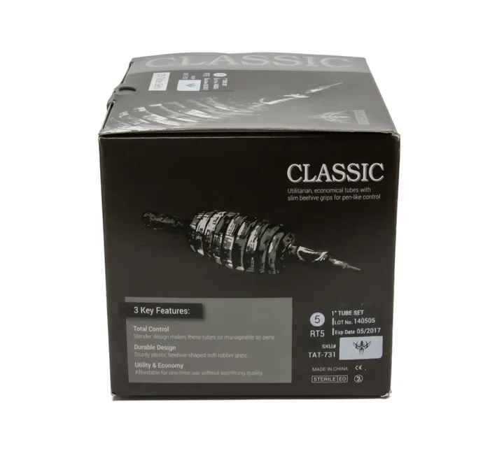 Classic Tube Grip Sets 34 Black Disposable Grip Box of 25 Precision Male Sex Toys