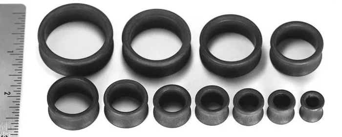 Couples Painful Pleasures NYLON Charcoal Double Flare Tunnels from 0g up to 278 Price Per 1