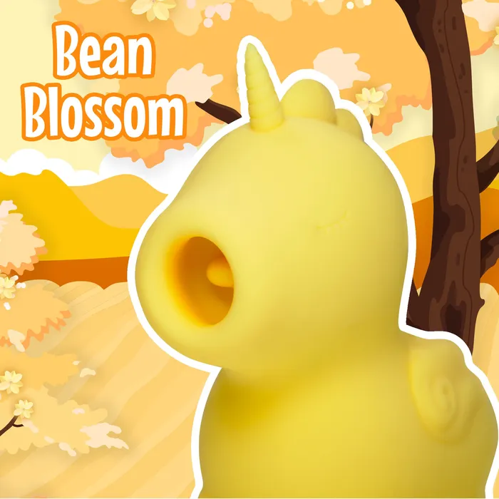 Creative Conceptions Bean Blossom Unicorn Shaped Licking Tongue Vibrator Yellow Female Sex Toys