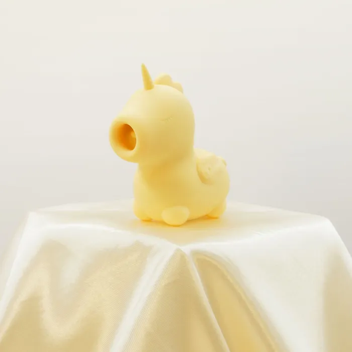 Creative Conceptions Bean Blossom Unicorn Shaped Licking Tongue Vibrator Yellow Female Sex Toys