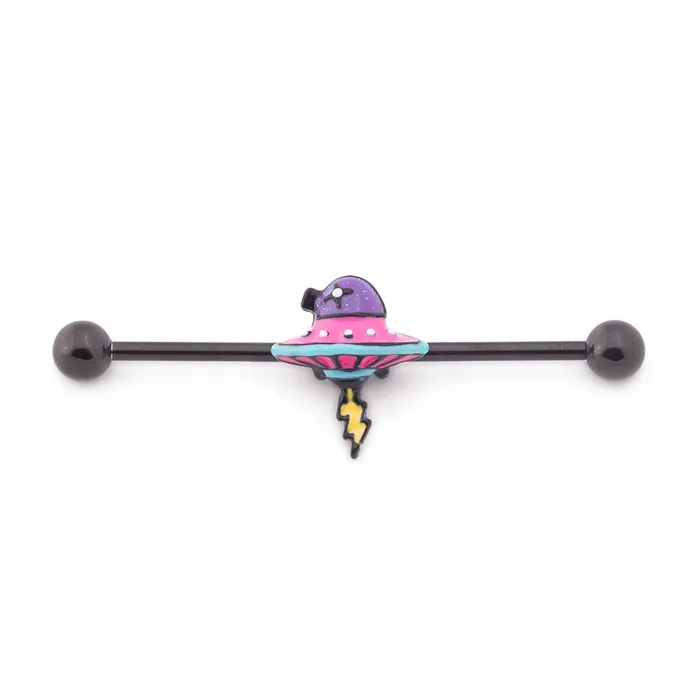 Dildos 14g 112 Neon Spacecraft Industrial Barbell Painful Pleasures