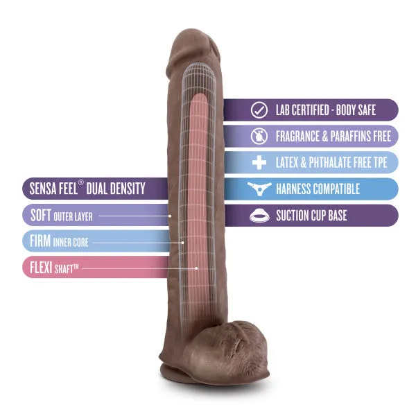 Dildos Blush Big Daddy 14 Inch Dual Density Suction Cup Dildo Chocolate