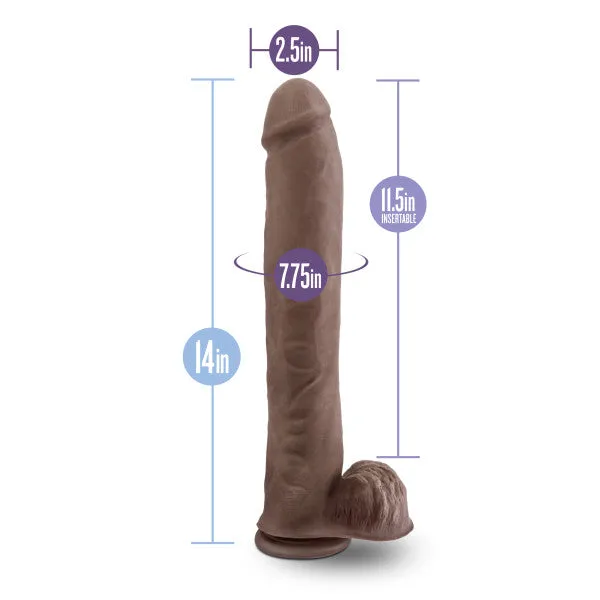 Dildos Blush Big Daddy 14 Inch Dual Density Suction Cup Dildo Chocolate