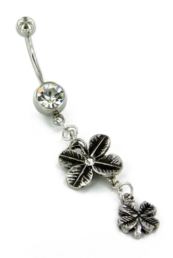 Dildos Double Luck Clover Navel 14g 716 Belly Button Jewelry Painful Pleasures Dildos Double Luck Clover Navel 14g 716 Belly Button Jewelry Painful Pleasures