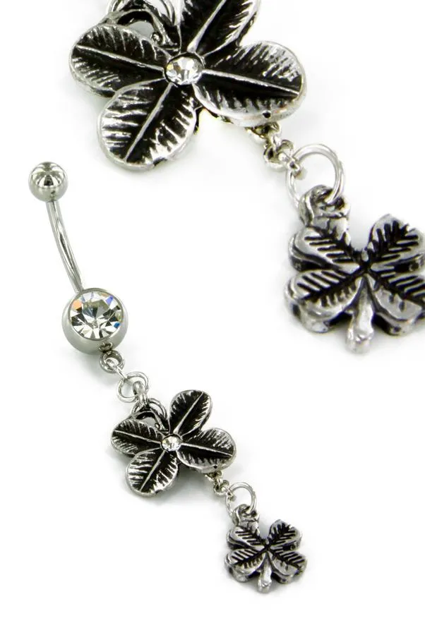 Dildos Double Luck Clover Navel 14g 716 Belly Button Jewelry Painful Pleasures Dildos Double Luck Clover Navel 14g 716 Belly Button Jewelry Painful Pleasures