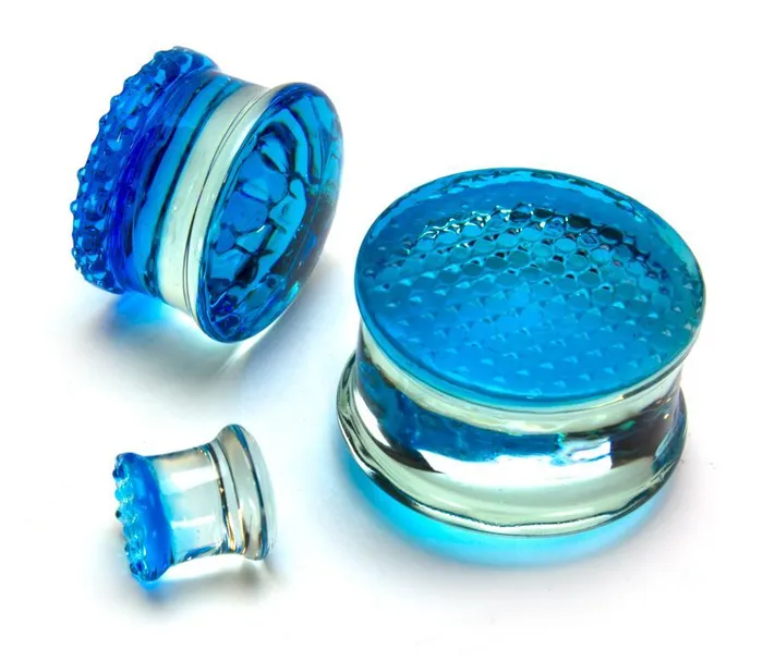 Dildos Painful Pleasures BLUE Honey Comb Glass Double Flare Plugs Price Per 1 Dildos Painful Pleasures BLUE Honey Comb Glass Double Flare Plugs Price Per 1