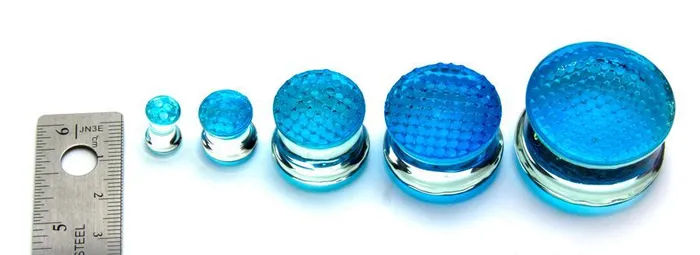 Dildos Painful Pleasures BLUE Honey Comb Glass Double Flare Plugs Price Per 1 Dildos Painful Pleasures BLUE Honey Comb Glass Double Flare Plugs Price Per 1