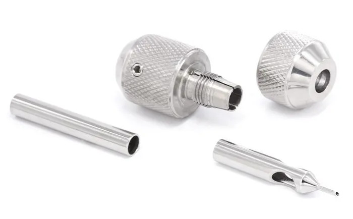 Dildos Precision EZ Auto Lock Stainless Steel Tattoo Knurled Grip