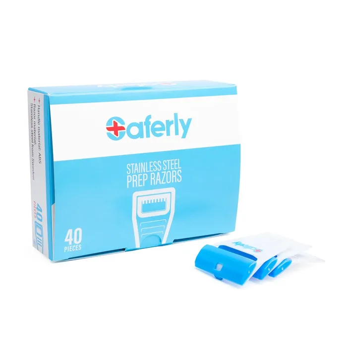 Dildos Saferly Stainless Steel Disposable Skin Prep Razors Box of 40 Saferly