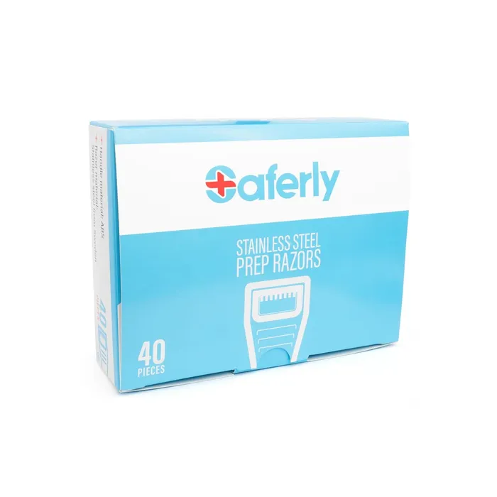 Dildos Saferly Stainless Steel Disposable Skin Prep Razors Box of 40 Saferly