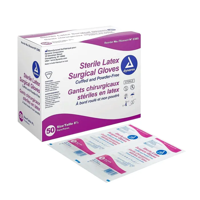 Dynarex White Latex Gloves Box of 100 Painful Pleasures Anal
