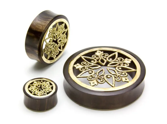 Elementals Organics Anal Brass Snowflake Sono Wood Plug Price Per 1