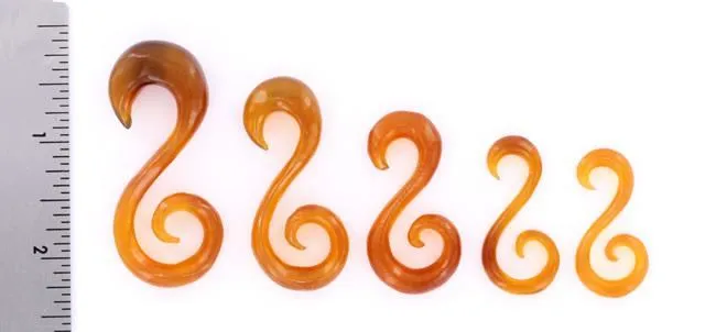 Elementals Organics Female Sex Toys Golden Horn SPIRALLY Hanger Earrings Body Jewelry 6g 00g Price Per 1