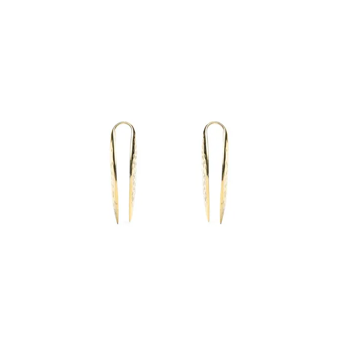 Elementals Organics Vibrators Polished Brass Hammered Leaf Ear Weight Price Per 2