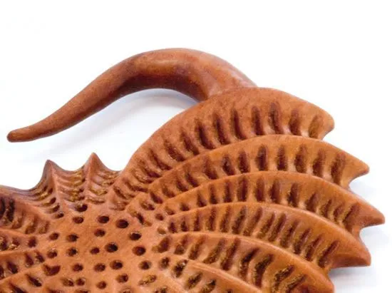 Elementals Organics Vibrators SEA SHELL Red Saba Wood Hanger 3mm10mm Price Per 1