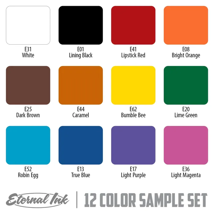 Eternal Female Sex Toys Sample Color Set of 12 1oz Bottles Eternal Tattoo Ink