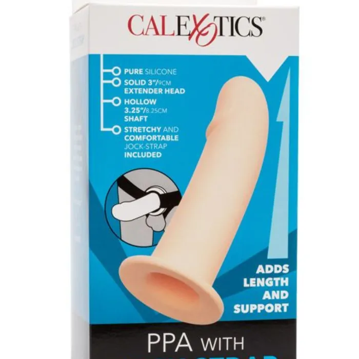 Female Sex Toys CalExotics PPA with Jock Strap Hollow Silicone Penis Extender Strapon Vanilla