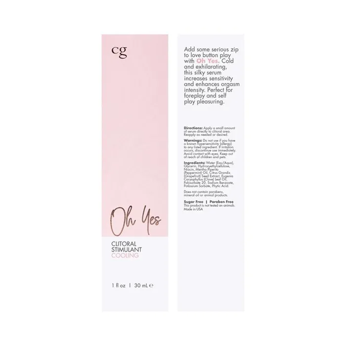Female Sex Toys Classic Erotica CG Oh Yes Clitoral Stimulant Cooling 1 oz 30 mL