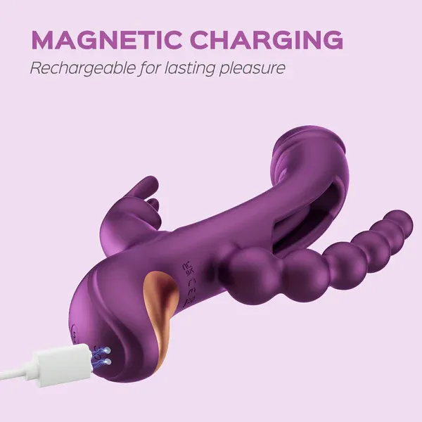 Female Sex Toys Honey Play Box Trilux AppControlled Kinky Finger Rabbit Vibrator with Anal Beads