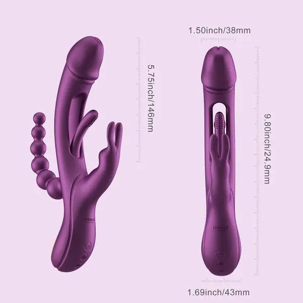 Female Sex Toys Honey Play Box Trilux AppControlled Kinky Finger Rabbit Vibrator with Anal Beads