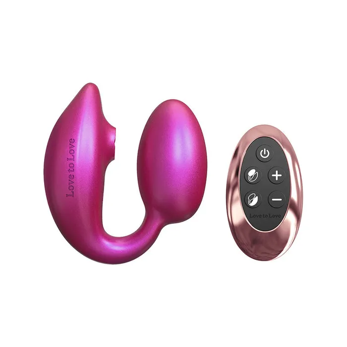 Female Sex Toys Lovely Planet Wonderlover Hands Free Clitoral and GSpot Vibrator with Remote Pink