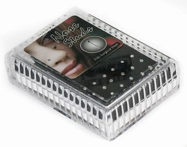 Female Sex Toys Painful Pleasures 18g Nose Bone 24pcs of CZ in a Display Box