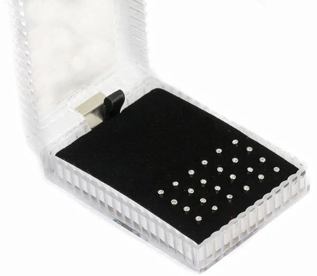Female Sex Toys Painful Pleasures 18g Nose Bone 24pcs of CZ in a Display Box