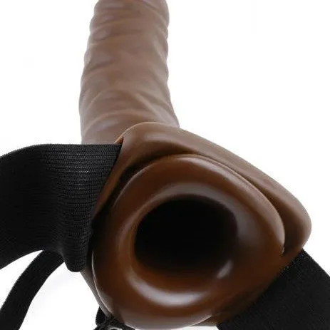 Female Sex Toys Pipedream Products Fetish Fantasy 8 Inch Hollow Dildo Strapon Harness Chocolate